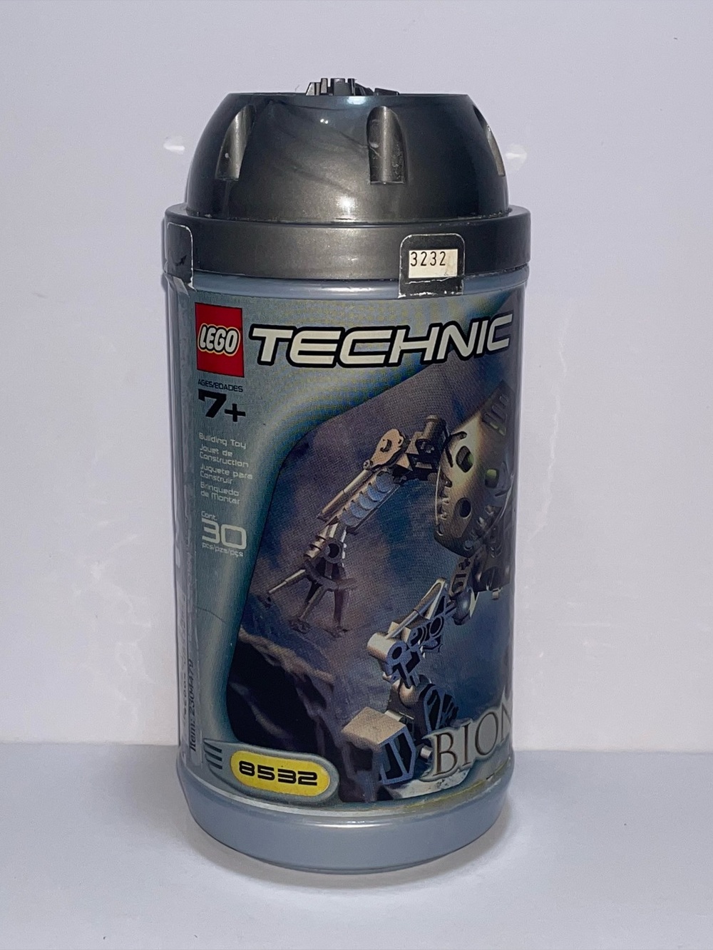 Lego Technic Bionicle Canister Vintage Rare- Silver, Light Blue